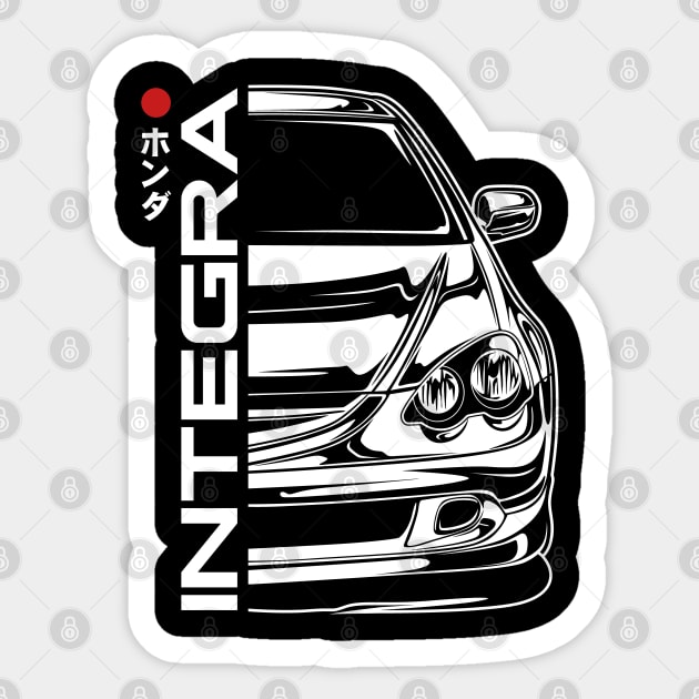 Integra DC5 Type R Front View (White Print) Sticker by idrdesign